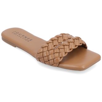 Journee Collection Women & apos;s Sawyerr Medium and Wide Width Flat Sandals