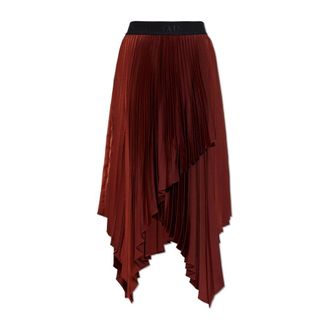 AllSaints Rokken, Dames, Rood, XS, Polyester, Jax Pliss&eacute; Midi Rok