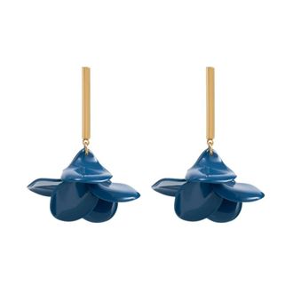 Malababa Accessoires, Dames, Blauw, ONE Size, Kleurrijke Bloem Oorbellen