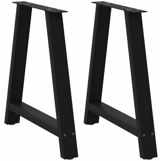 vidaXL Vidaxl - Patas Para Mesa De Comedor En Forma De A (2 Unidades), Color Negro, 80 X (72-73) Cm, Acero