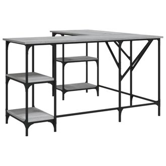 Berkfield Home Desk Grey Sonoma 139x139x75 cm Engineered Wood | Size: 139 x 139 x 75 cm