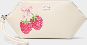 Ganni Womens Bou raspberry cosmetics case