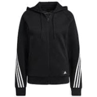 adidas (WMNS) adidas Sportswear Future Icons 3-Stripes Hooded Track Top Black White Asia Sizing H57287