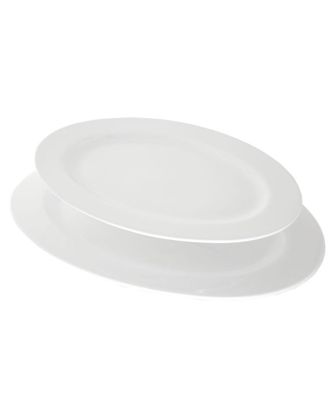 10 Strawberry Street Set Of 2 Oval Porcelain Platters