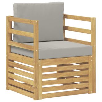 vidaXL Sof&aacute; De Exterior Poli&eacute;ster Blanco Y Gris Claro Vidaxl