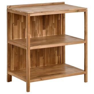 Beliani Isla De Cocina Exterior De Madera De Acacia Con Estantes Y Encimera De Madera Maciza 50 X 80 X 90 Cm Marr&oacute;n Venosa