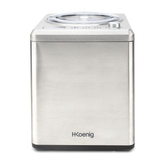 H.Koenig Hf340 M&aacute;quina Para Hacer Helados Caseros Y Sorbetes Profesionales, Heladera Con Compresor, 180 W, 2 Litros, Preparaci&oacute;n 30 Mins, Pantalla Lcd, Conserv