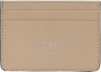 Gorski Leather Card Holder in Beige at Nordstrom