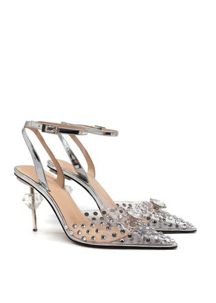 Mach & Mach Perspex Crystal-Embellished Stiletto Pumps Size 36