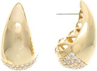 Rivka Friedman Pavé CZ Teardrop Half Hoop Earrings in Gold /Cubic Zirconia at Nordstrom Rack