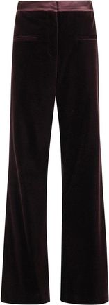 Federica Tosi Wide-Leg Velvet Trousers With Concealed Closure