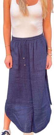 ottod'Ame Linen Long Skirt In Night
