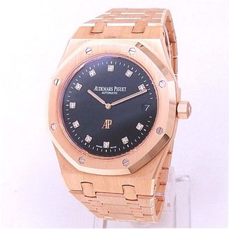 Audemars Piguet Pre-owned Audemars Piguet Royal Oak Jumbo Extra-Thin Automatic Diamond Black Dial Mens Watch 15207OR.OO.1240OR.01