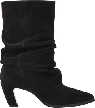 VIA VAI Elisa Palmer Slouch Boots - Dames - Laarzen met Hak - Zwart - 37 EU - Leer - Schoenen