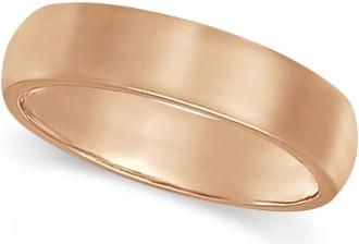 Allurez Dome Comfort Fit Wedding Ring Band 14k Rose Gold (5mm)