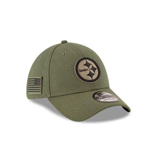 New Era Pittsburgh Steelers 39thirty Stretch Cap On Field 2018 Salute to Service Green - S-M