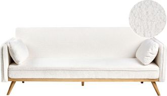 Beliani Sofa Bed ASAA Boucle Off-White