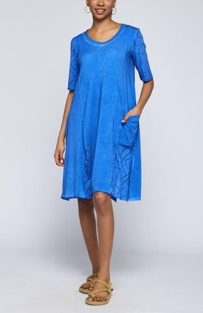 Luukaa D'Celli Blazea Cotton Jersey Dress in Blue at Nordstrom, Size 14