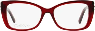 Swarovski SK5452 Grid Crystal Eyeglasses - Maroon