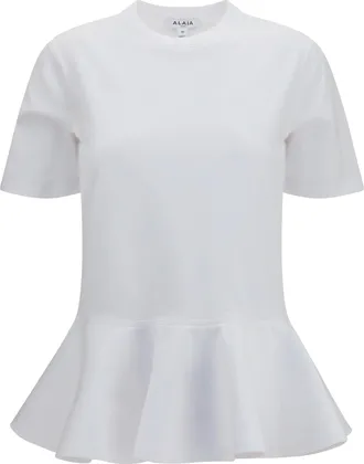 Alaia Womens T-Shirt Cotton-Jersey Crinoline White T-Shirts & Jerseys