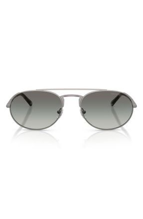 Emporio Armani 57mm Gradient Pilot Sunglasses in Matte Gunmetal /Gradient Grey at Nordstrom