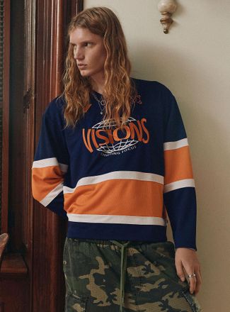 Djab Mens Navy and orange hockey jersey