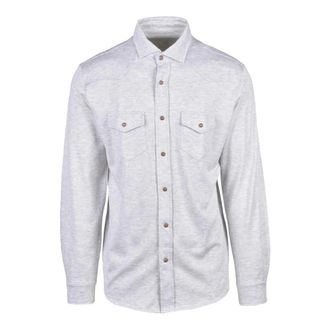 Eleventy Heren, Overhemden, Grijs, Maat: 2XL Katoen