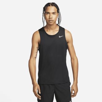 Nike Mens Miler Dri-FIT Running Tank Top in Blue | DV9321-446