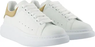 Alexander McQueen Mens Oversized Leather Sneaker White Calfskin