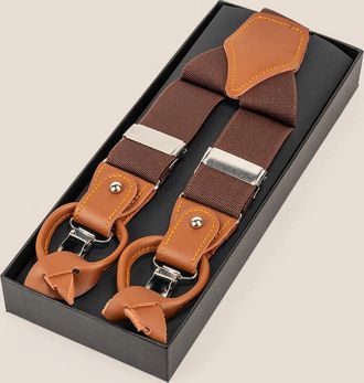 Oswin Hyde Mens Brown Combination Braces - Size: 51/54/55/56/47/48/49/50/52/53/42/43/35/44/45/46/36/37/38/39/41/40/24/30/31/32/34/33/25/28/26/27/29