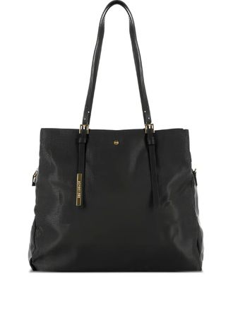 Borbonese grained tote bag - Black