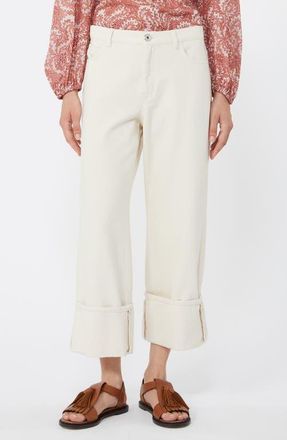 Max Mara Gesto Wide Leg Pants in Ecru at Nordstrom, Size 12