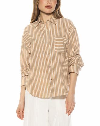 Alexia Admor Tammi Linen-Blend Shirt