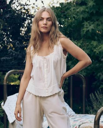 The Great. Eyelet Tank In True White