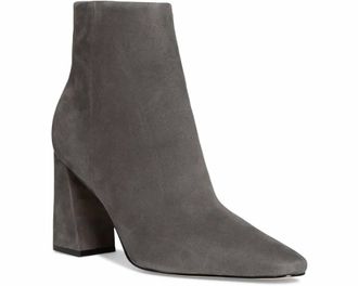 Marc Fisher Womens Yanara Block Heel Bootie In Gray Suede