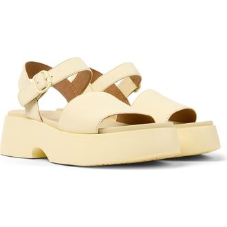 Camper Tasha Platform Sandal in Light/Pastel Yellow at Nordstrom, Size 37