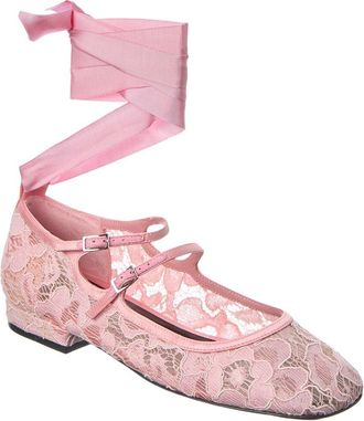 Sergio Rossi Lace & Satin Flat