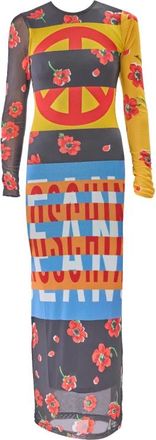 Moschino Abito Lungo Tulle Stampa ML - Dames - Maxi kleedjes - Veelkleurig - L - Polyester - Kleedjes