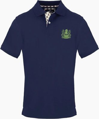 Aquascutum Mens Collared Neck Short Sleeve Polo Shirt - Navy - Size: 2X large