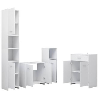 Berkfield Home Sleek 4 Piece Bathroom Furniture Set White