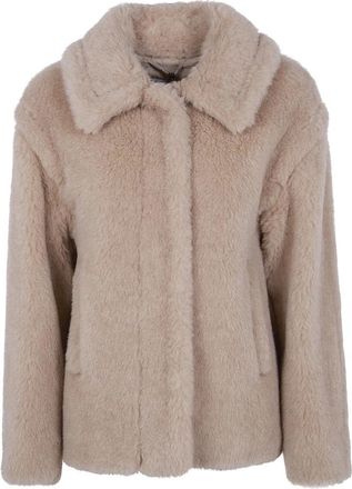 Max Mara Faux Fur Shearling Jassen - Dames - Jassen - Roze - XS - Jassen