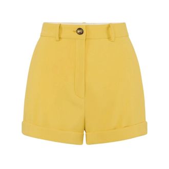 Elisabetta Franchi Short Shorts, female, Yellow, Size: XS Shorts in lightweight cr&ecirc;pe