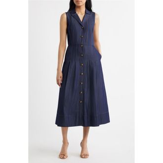 Vince Camuto Sleeveless Denim Midi Dress at Nordstrom, Size 16