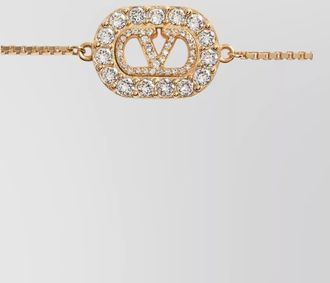 Valentino Garavani crystal-embellished metal bracelet