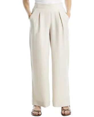 Max Studio Texture Woven Pleated Wide Leg Pant