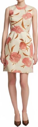 Lela Rose Floral Print Sleeveless Sheath Mini Dress In Pink Multi