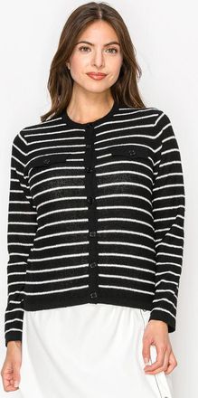 YAL New York Black striped knit cardigan