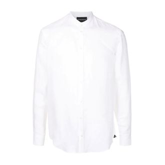 Emporio Armani Heren, Overhemden, Wit, Maat: 2XL Linnen