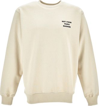 Dr&ocirc;le de Monsieur Slogan Crewneck Sweatshirt With Embroidered Details