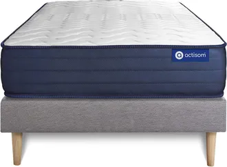 Actisom Actisom - Somier Gris + Colch&oacute;n Con L&aacute;tex Y Espuma Viscoel&aacute;stica 90 X 190